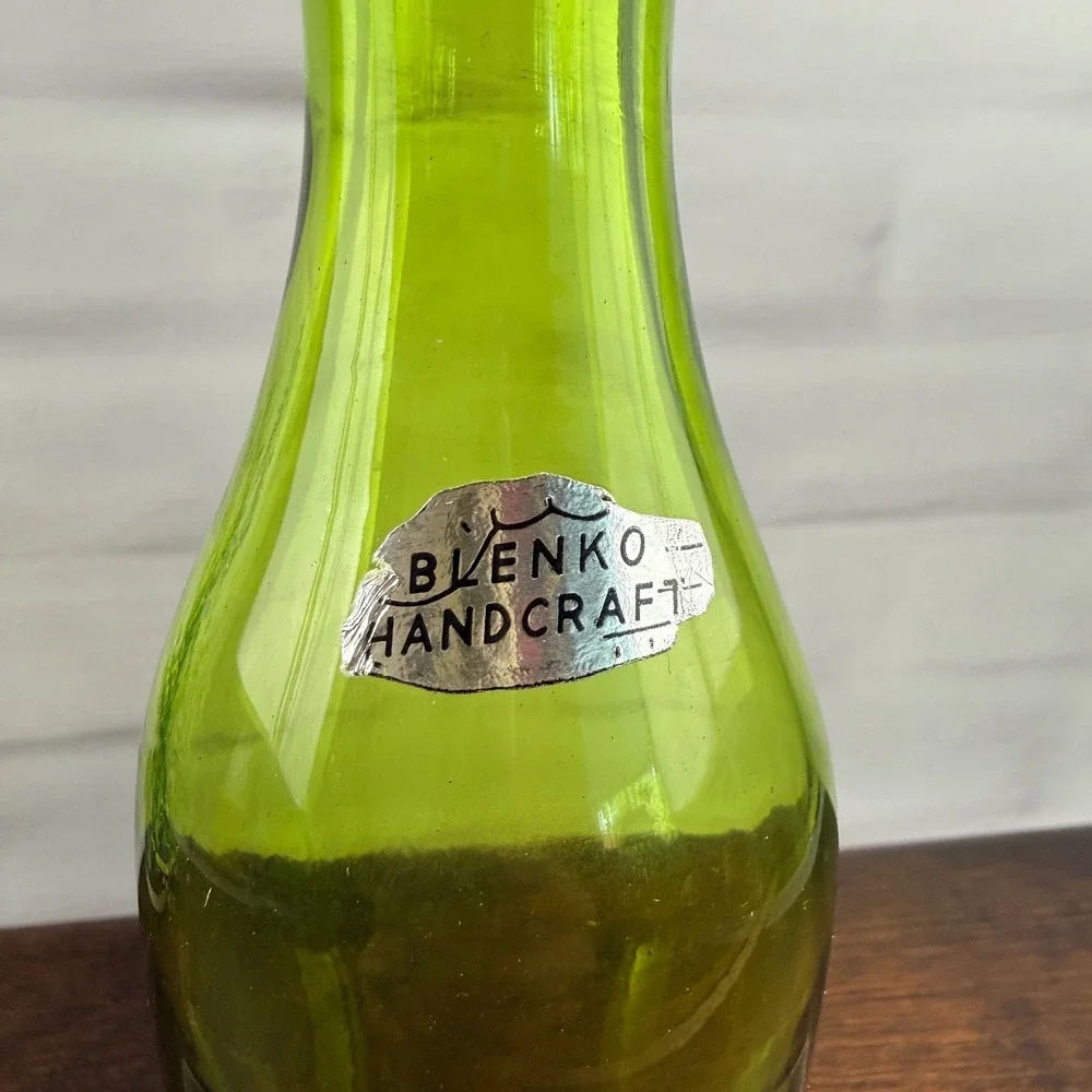 Blenko 64B Olive Green Glass Bud Vase